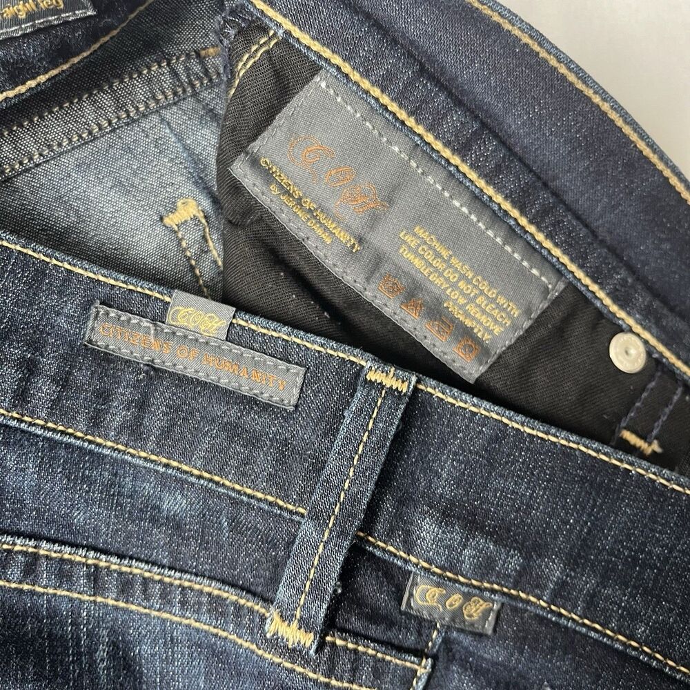 Citizens of Humanity Jean Women 31 x33 Ava Low Rise Straight Leg Blue Denim Tall - Picture 8 of 11